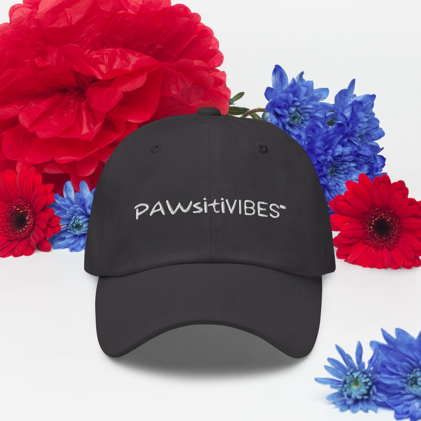 PAWsitiVibe Logo Hat (White Print)