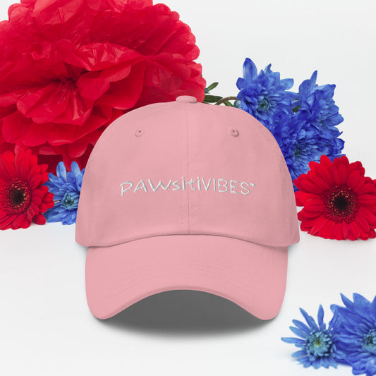 PAWsitiVibe Logo Hat (White Print)